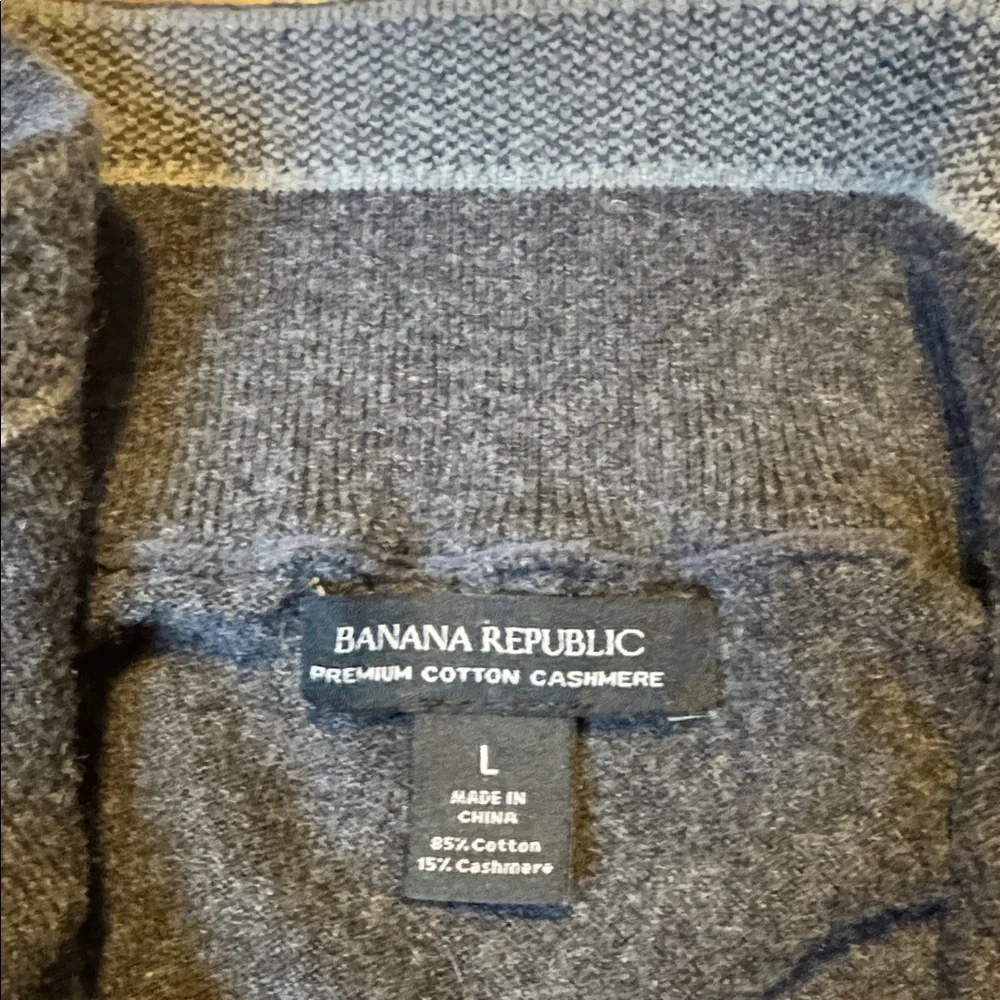 Banana Republic cotton cashmere 1/4 zip grey sweater